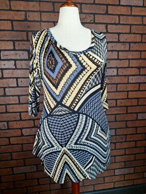 Asymmetrical Tunic (Blue/Brown/Tan)